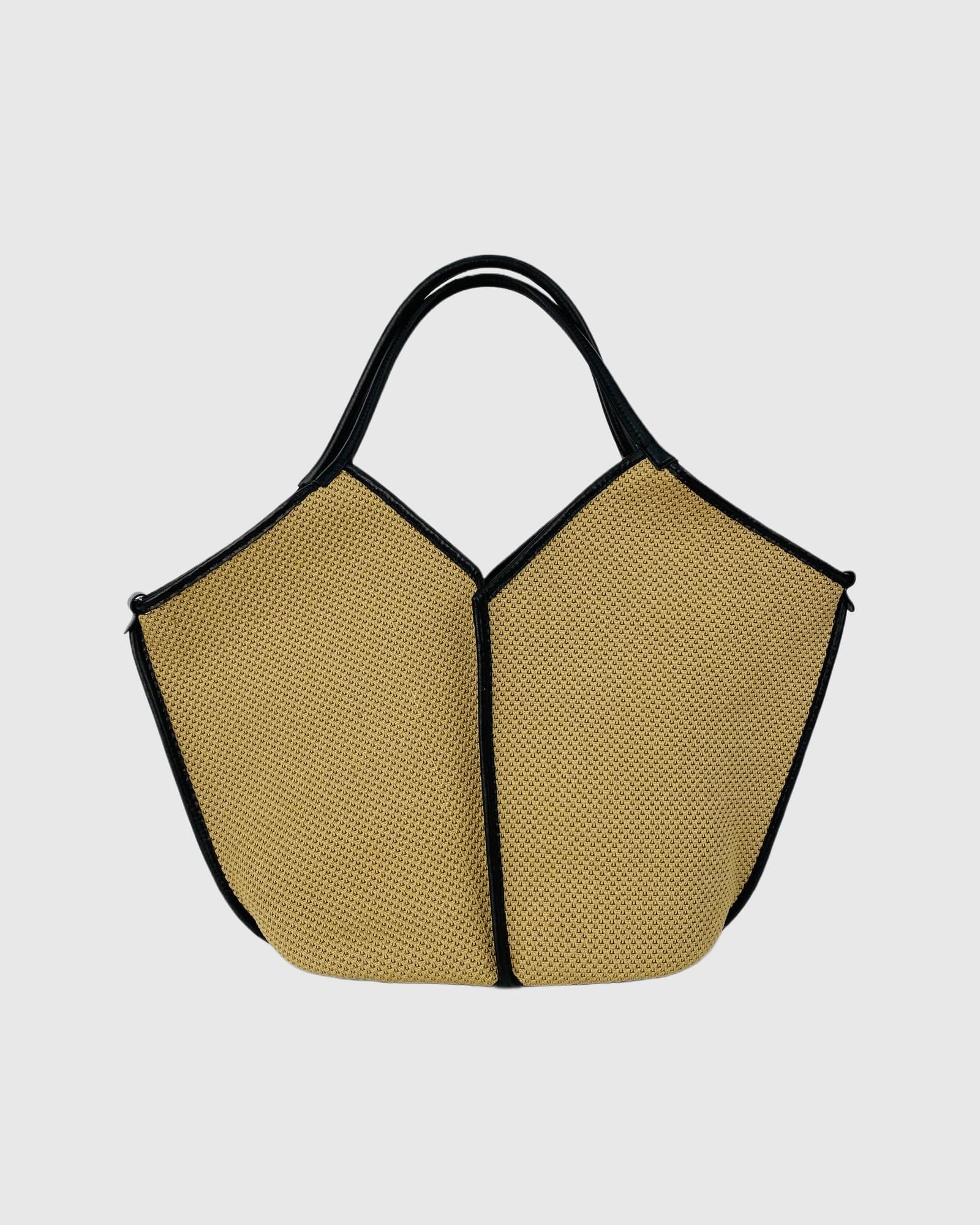 Contrast Trim Knit Tote