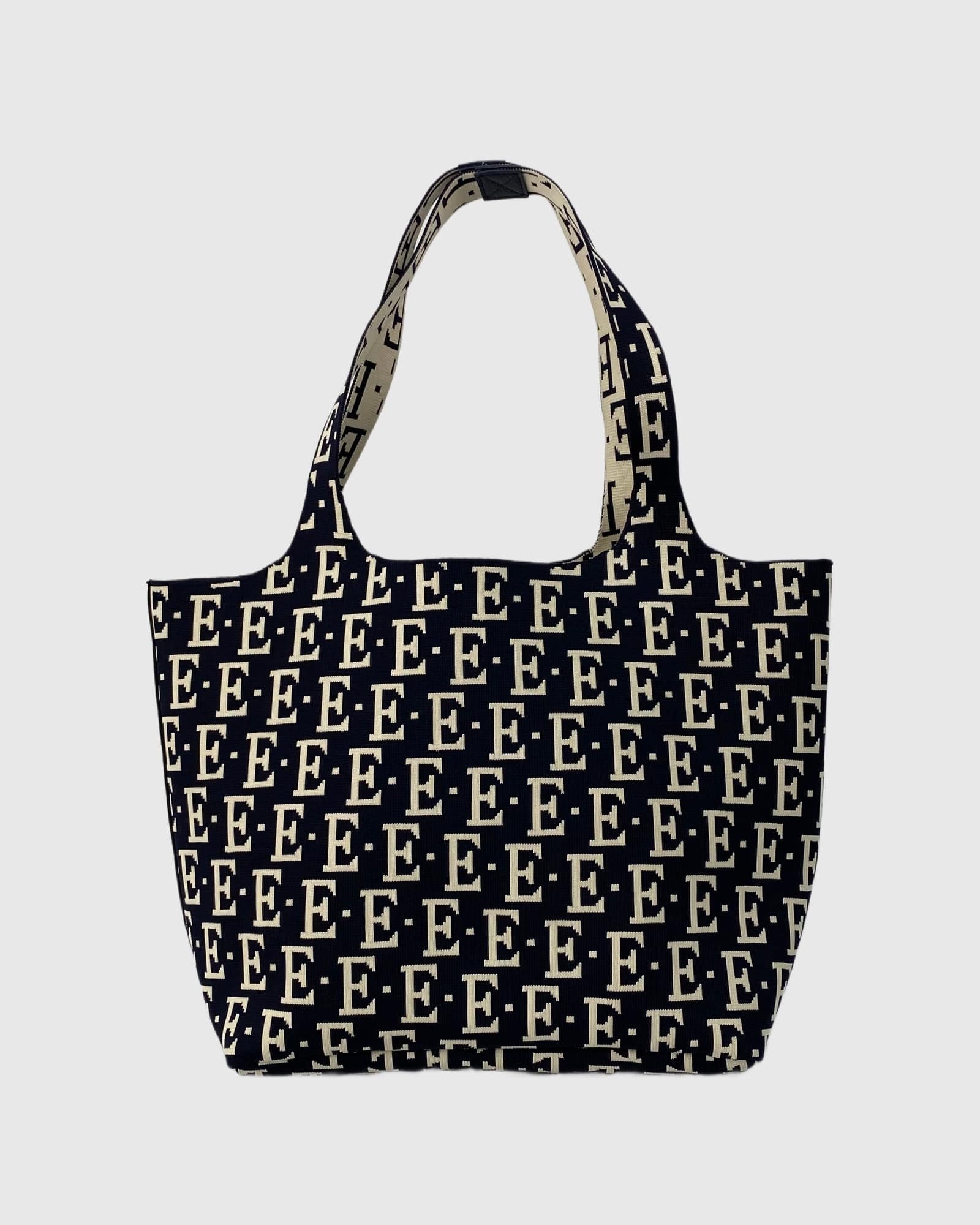 Letter Print Knit Tote