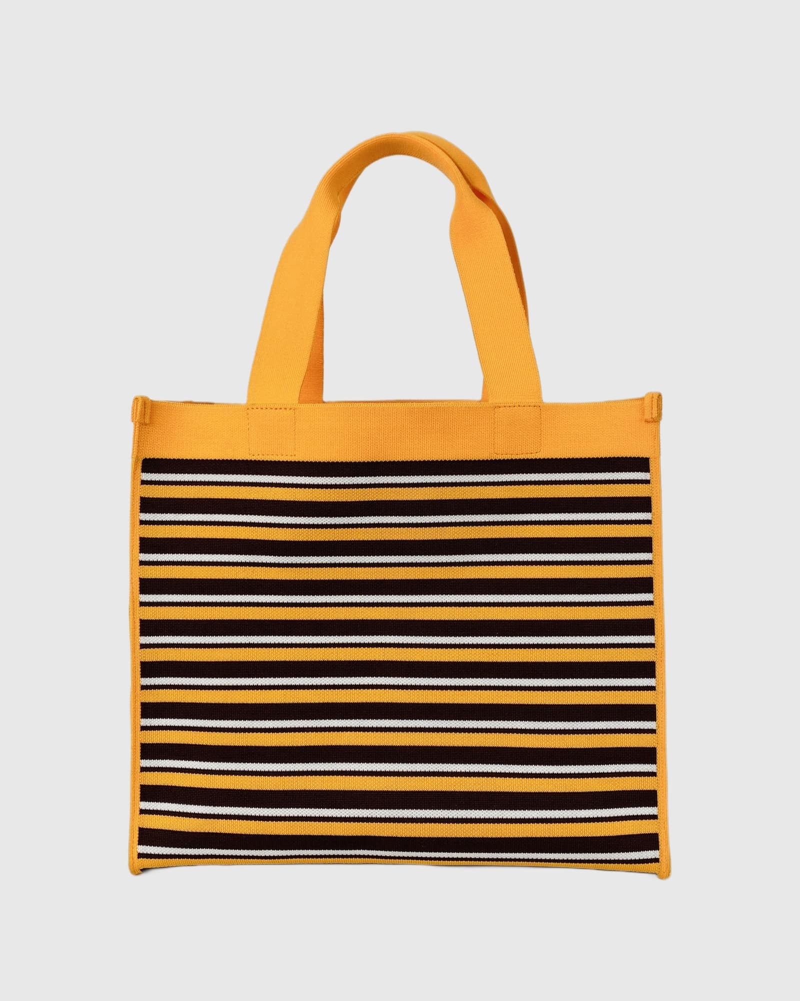 Orange Stripe Knit Tote